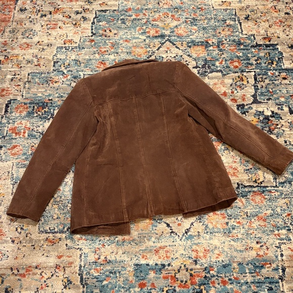 Vintage Cocoa Brown Suede Blazer Coat Chocolate Wilsons Leather Colebrook Small - Picture 3 of 16